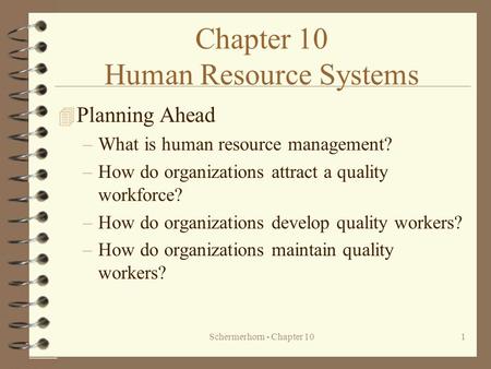Chapter 10 Human Resource Systems