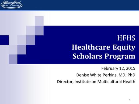 HFHS Healthcare Equity Scholars Program
