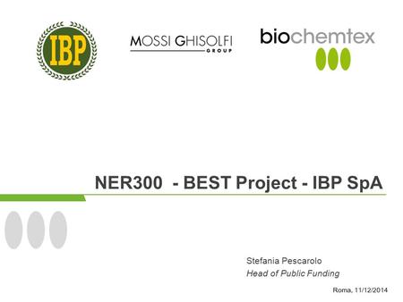 NER300 - BEST Project - IBP SpA