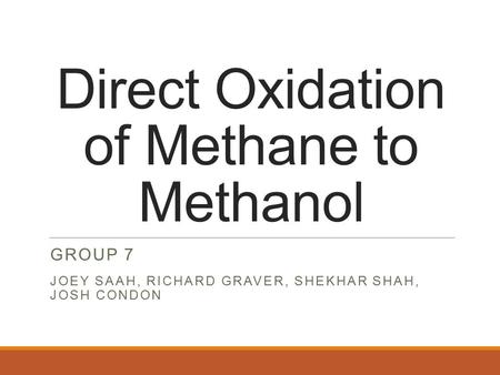 Direct Oxidation of Methane to Methanol
