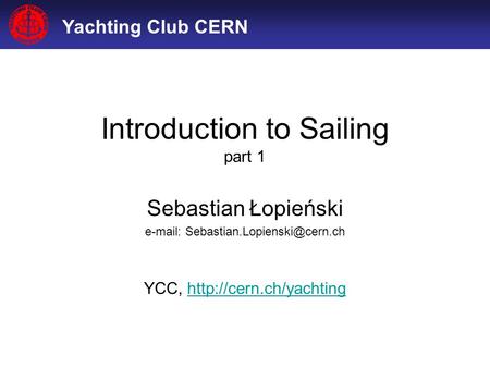 Introduction to Sailing part 1