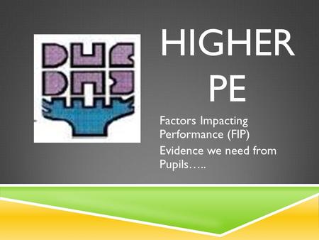 Factors Impacting Performance (FIP) Evidence we need from Pupils…..