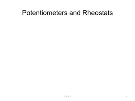 Potentiometers and Rheostats