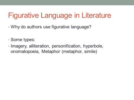 Figurative Language in Literature