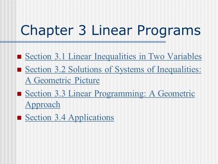 Chapter 3 Linear Programs