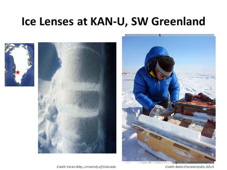 Ice Lenses at KAN-U, SW Greenland Credit: Karen Alley, University of ColoradoCredit: Babis Charalampidis, GEUS.