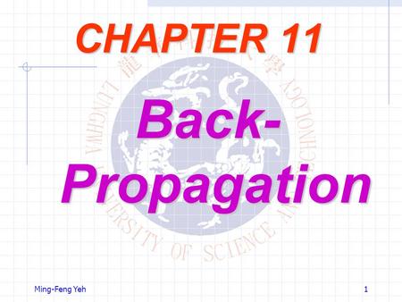 CHAPTER 11 Back-Propagation Ming-Feng Yeh.