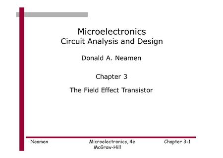 Microelectronics Circuit Analysis and Design Donald A. Neamen