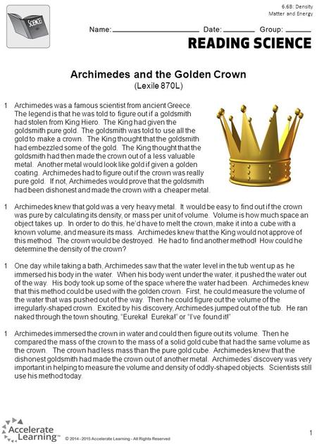 Archimedes and the Golden Crown