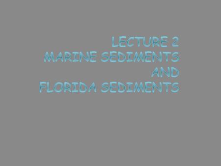 Marine sediments  Eroded rock particles and fragments  Transported to ocean  Deposit by settling through water column  Oceanographers decipher Earth.