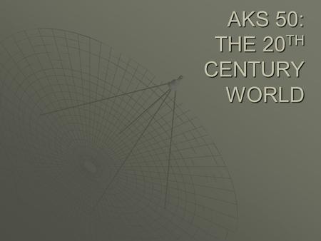 AKS 50: THE 20 TH CENTURY WORLD. Impact of Science & Technology: Space Exploration  Launching of manned & unmanned space shuttles & commercial satellites.