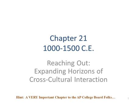 Reaching Out: Expanding Horizons of Cross-Cultural Interaction