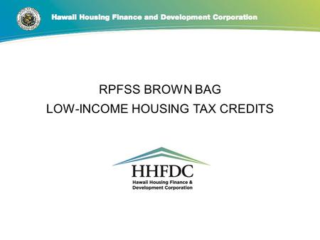 LOW-INCOME HOUSING TAX CREDITS