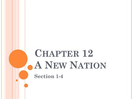 C HAPTER 12 A N EW N ATION Section 1-4. C HAPTER 12 S ECTION 1 Essential Question: How did the Constitution of 1836 affect Texas after the Revolution?
