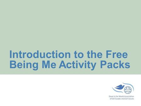 Introduction to the Free Being Me Activity Packs.