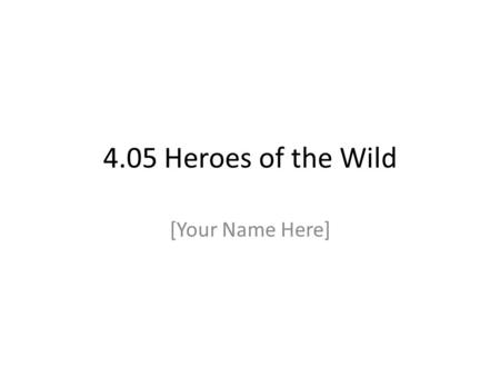 4.05 Heroes of the Wild [Your Name Here].