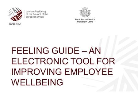 FEELING GUIDE – AN ELECTRONIC TOOL FOR IMPROVING EMPLOYEE WELLBEING.