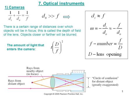 7. Optical instruments 1) Cameras