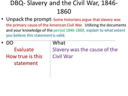 DBQ- Slavery and the Civil War,