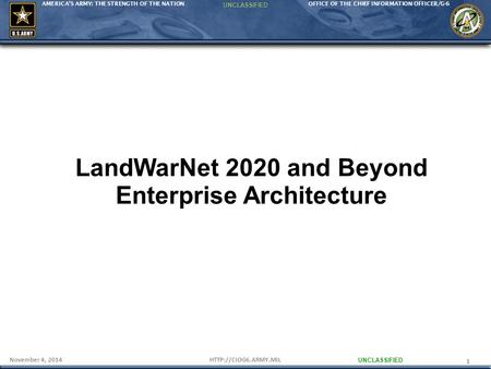 LandWarNet 2020 and Beyond Enterprise Architecture