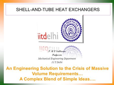 SHELL-AND-TUBE HEAT EXCHANGERS