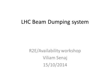 LHC Beam Dumping system