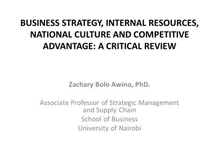 Associate Professor of Strategic Management and Supply Chain