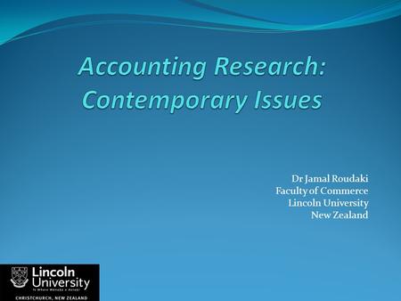 Accounting Research: Contemporary Issues