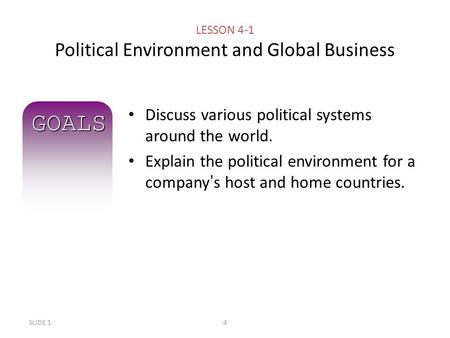 LESSON 4-1 Political Environment and Global Business