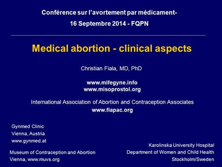 Medical abortion - clinical aspects