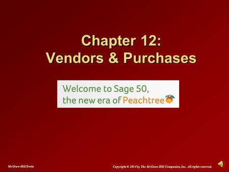 Chapter 12: Vendors & Purchases
