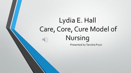 Lydia E. Hall Care, Core, Cure Model of Nursing