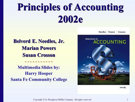 Principles of Accounting 2002e