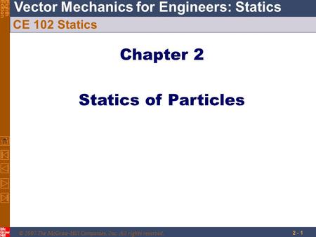 Chapter 2 Statics of Particles