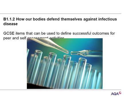 B1.1.2 How our bodies defend themselves against infectious disease
