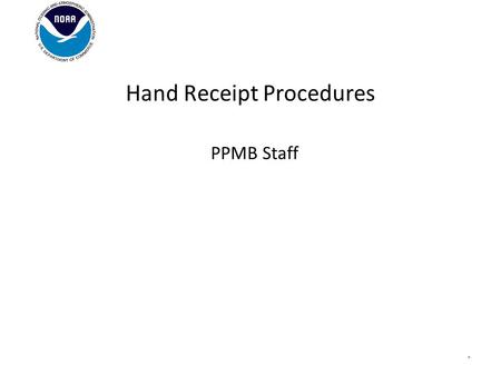 Hand Receipt Procedures