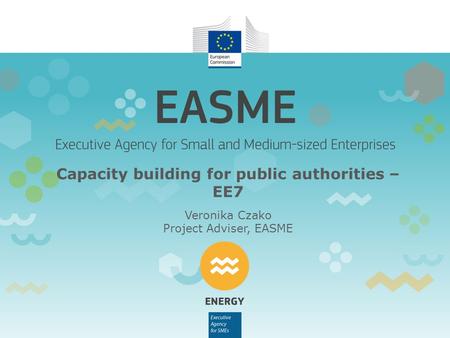 Capacity building for public authorities – EE7 Veronika Czako Project Adviser, EASME.
