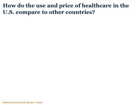 Peterson-Kaiser Health System Tracker How do the use and price of healthcare in the U.S. compare to other countries?
