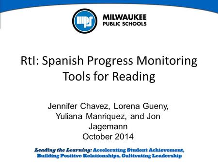 RtI: Spanish Progress Monitoring Tools for Reading