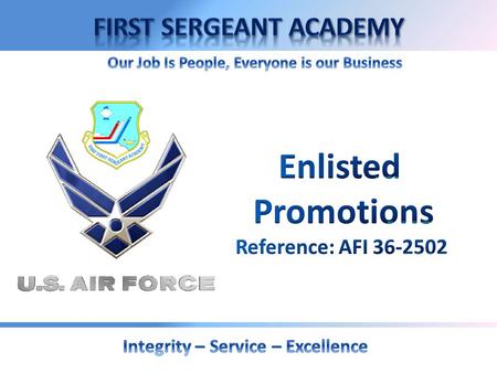OVERVIEW  Objective  Promotion Authority  Promotion Methods  Promotion Procedures  Promotion Actions  First Sergeant Responsibilities.