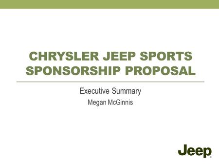 Chrysler Jeep sports sponsorship Proposal