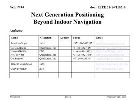 Next Generation Positioning Beyond Indoor Navigation