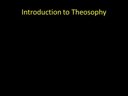 Introduction to Theosophy