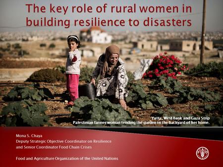 The key role of rural women in building resilience to disasters