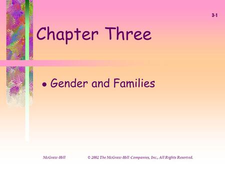 Chapter Three Gender and Families