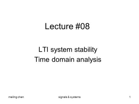 LTI system stability Time domain analysis