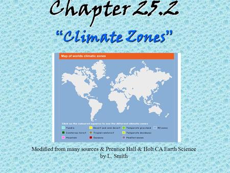 Chapter 25.2 “Climate Zones”