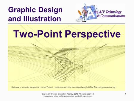 Graphic Design and Illustration Two-Point Perspective Staircase in two-point perspective Lucius Testoni public domain