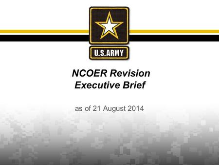 NCOER Revision Executive Brief