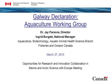 Galway Declaration: Aquaculture Working Group